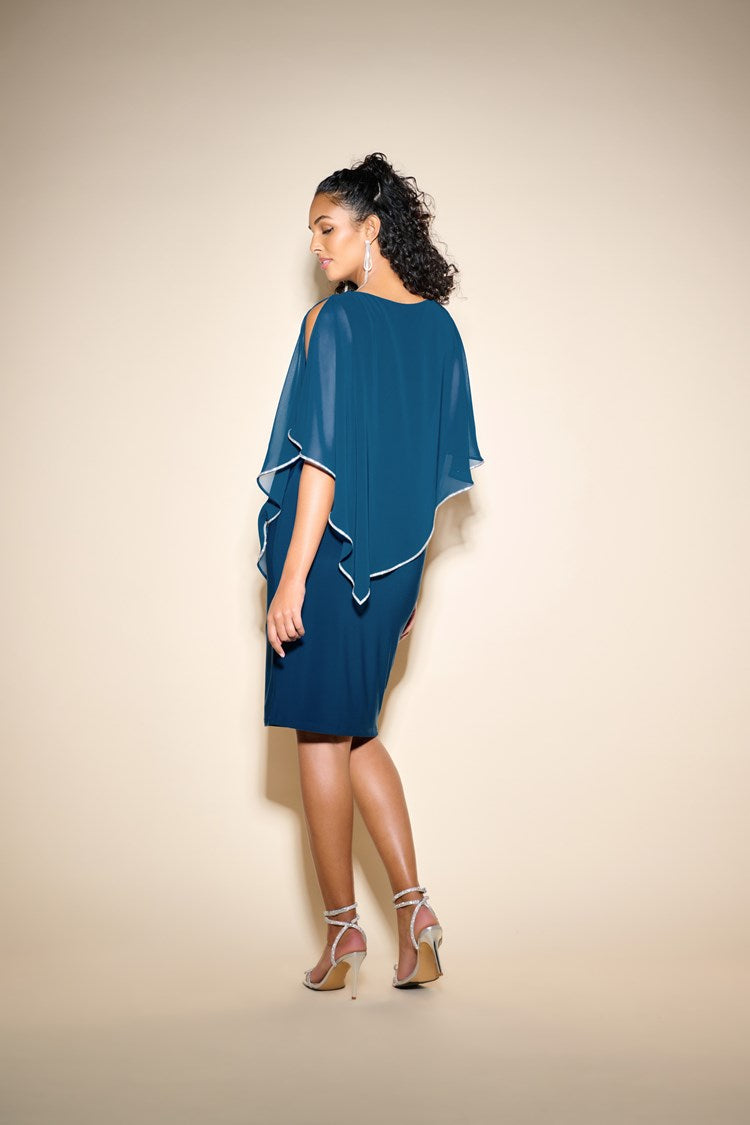 Layered Dress With Cape Overlay in Nightfall 233762