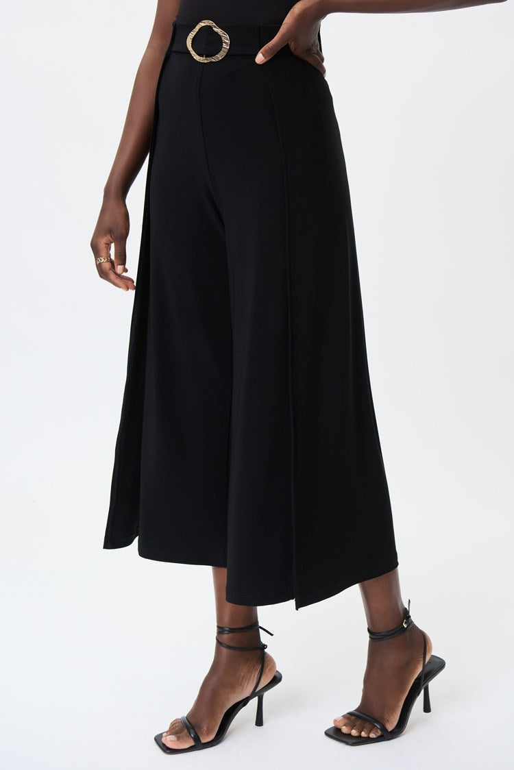 Culotte Pants With Front Buckle in Black 232179