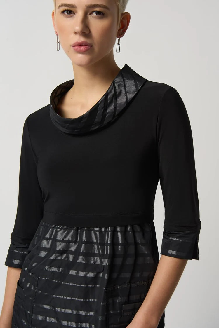 Stand Collar Cocoon Dress 233158