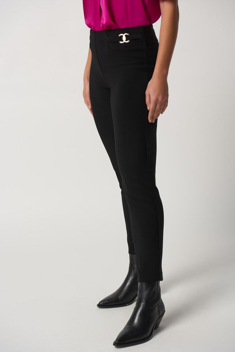 Bonded Silk Straight -Leg Pants 233180