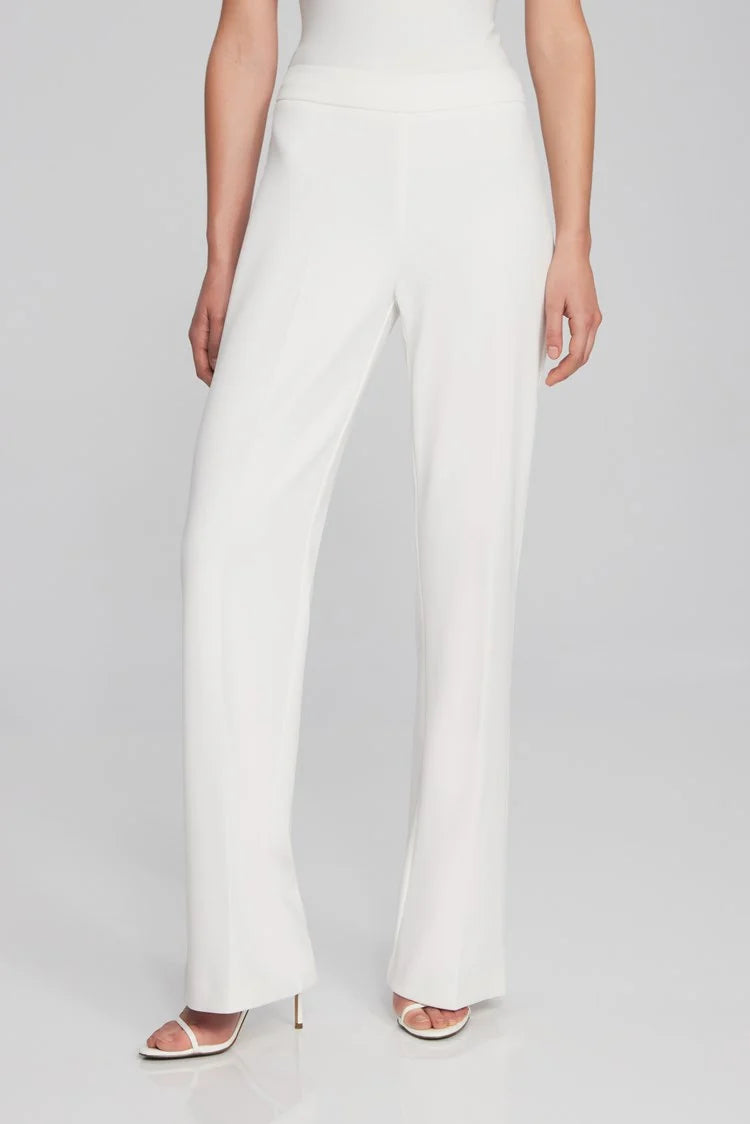 Scuba Crepe Wide-Leg Pull-On Pants In Vanilla 233787