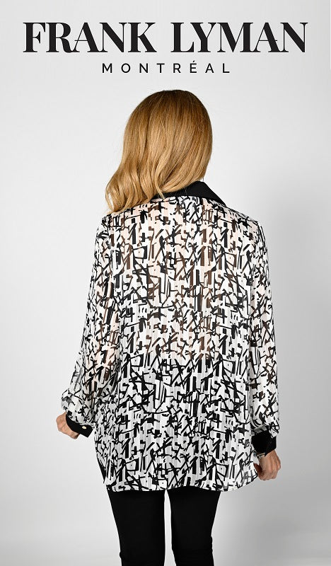 Off-White and Black Graphic Print Shirt 236245