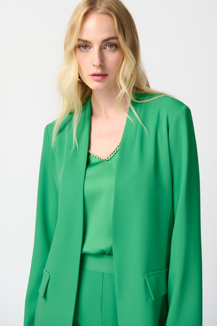 Woven Straight Blazer in Island Green 241148