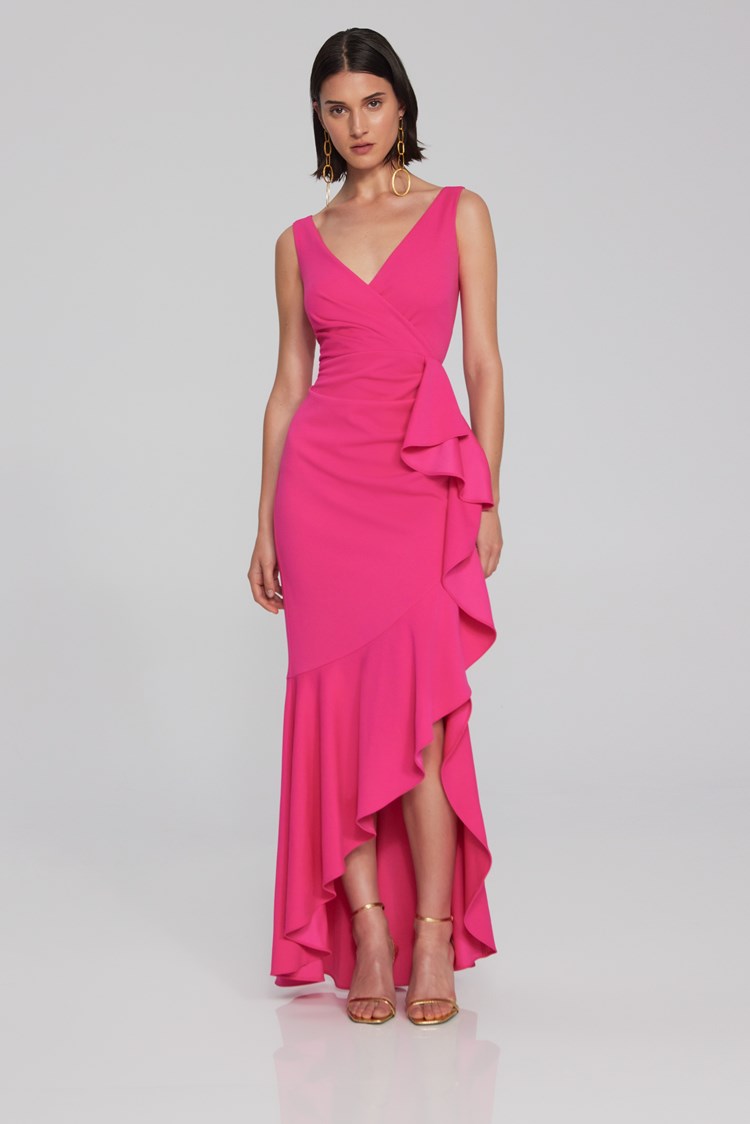 Vestido trompeta de crepé de buceo 241700