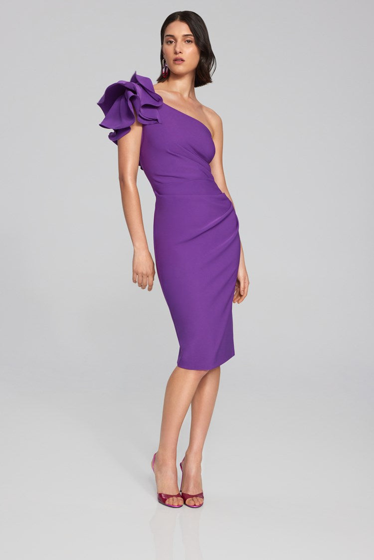 Lux Twill One-Shoulder Sheath Dress 241755