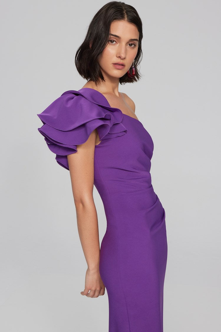 Lux Twill One-Shoulder Sheath Dress 241755