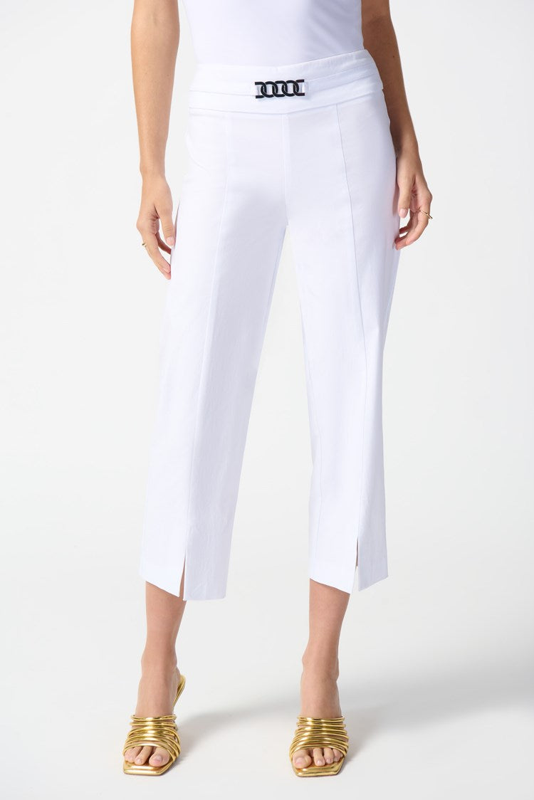 Millenium Straight Crop Pants in White 242035