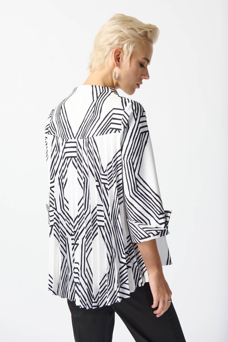 Lux Twill Geometric Print Trapeze Jacket 242185