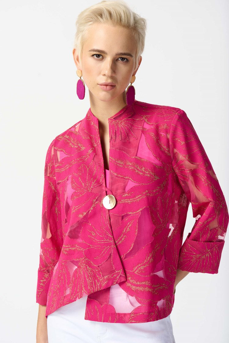 Jacquard Tropical Print Swing Jacket 242219