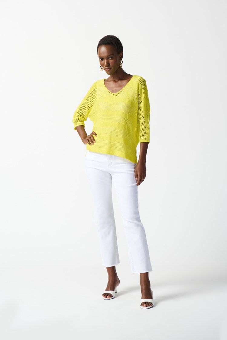 Open Stitch Pullover Sweater in Sunshine 242903