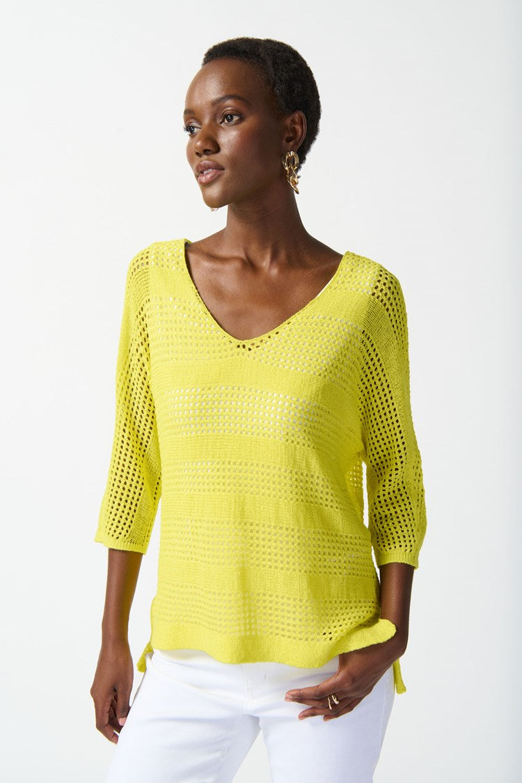 Open Stitch Pullover Sweater in Sunshine 242903