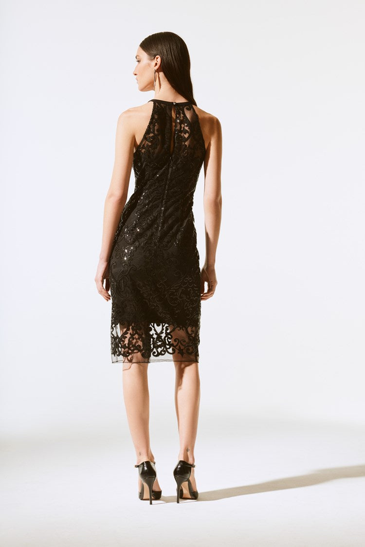Sequins Lace Sleeveless Dress 243715