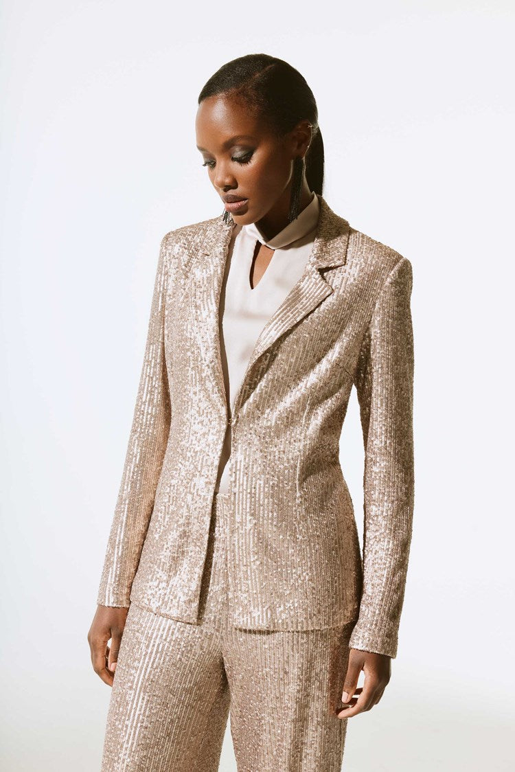 Sequined Straight Blazer 243772