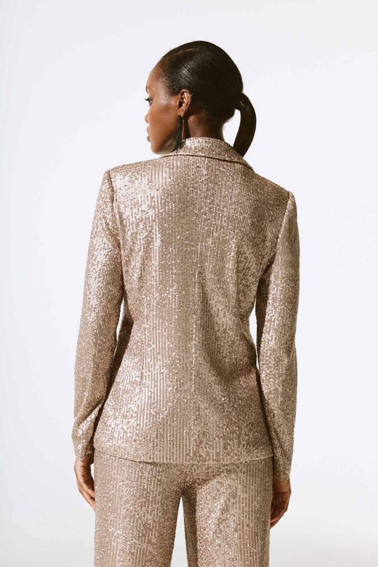 Sequined Straight Blazer 243772