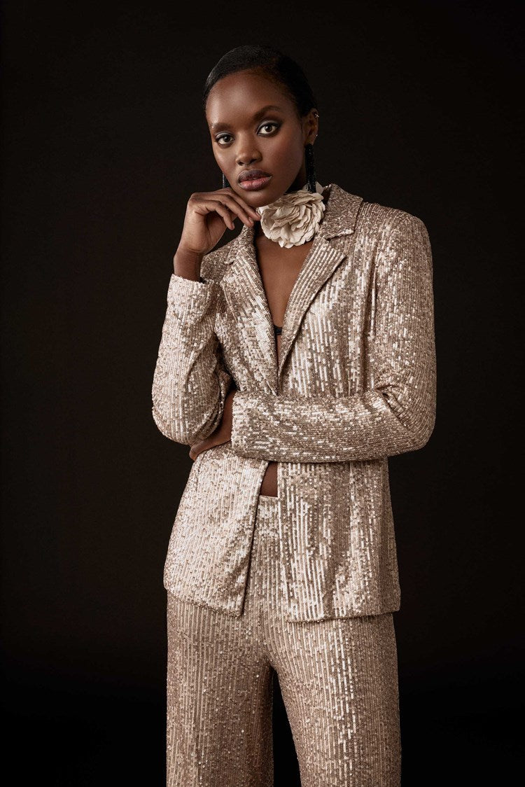 Sequined Straight Blazer 243772