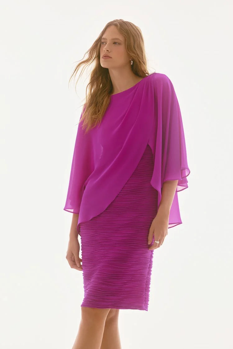 Cascade and Chiffon Sheath Dress 251720