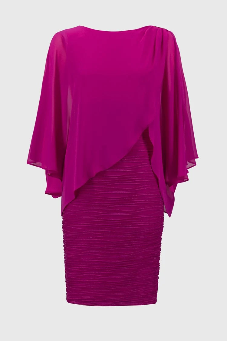 Cascade and Chiffon Sheath Dress 251720