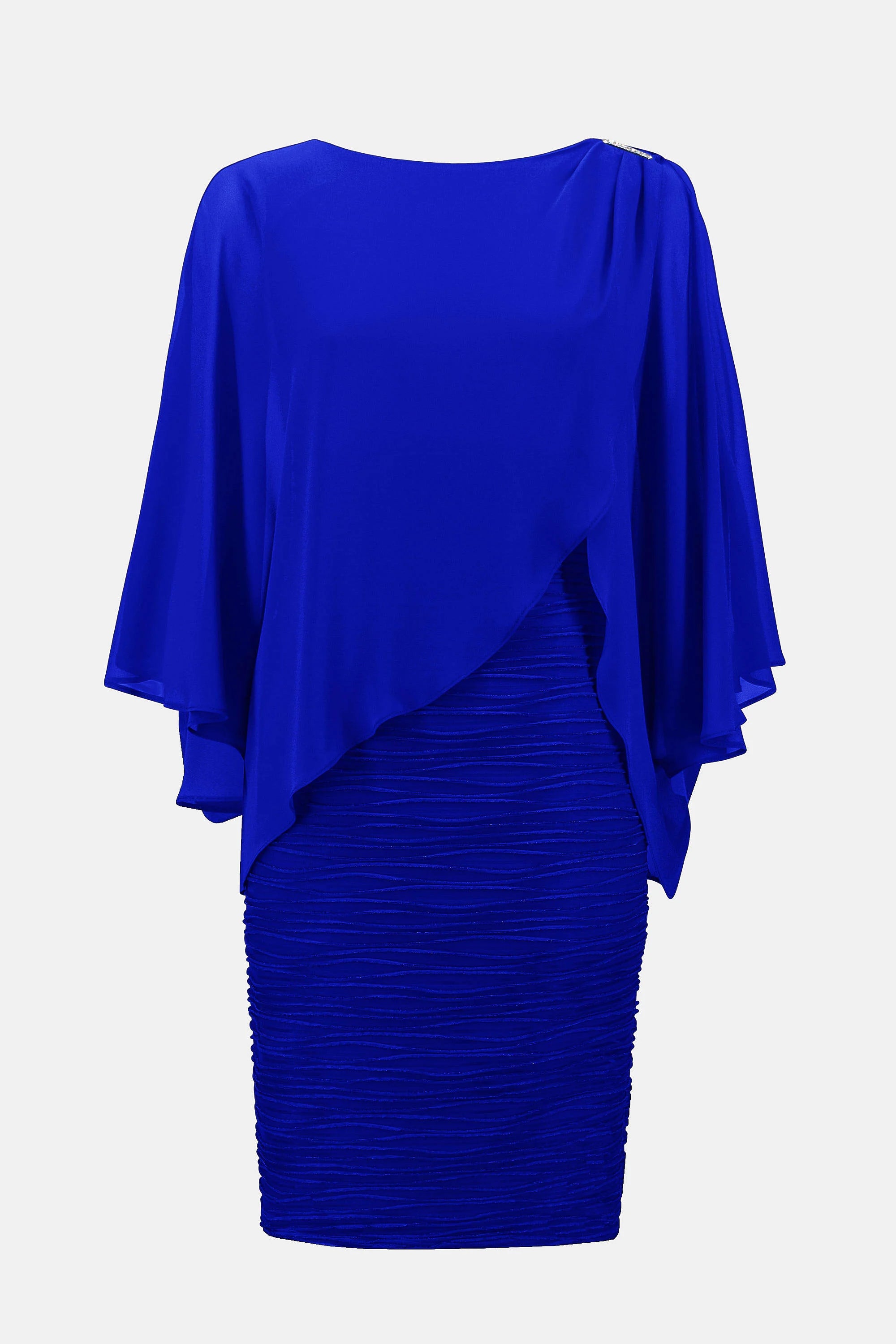 Cascade and Chiffon Sheath Dress in Royal Sapphire 251720