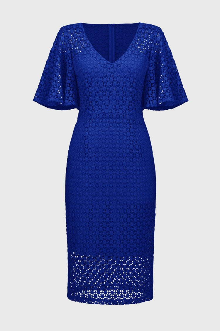 Guipure Lace Sheath Dress in Royal Sapphire 251744