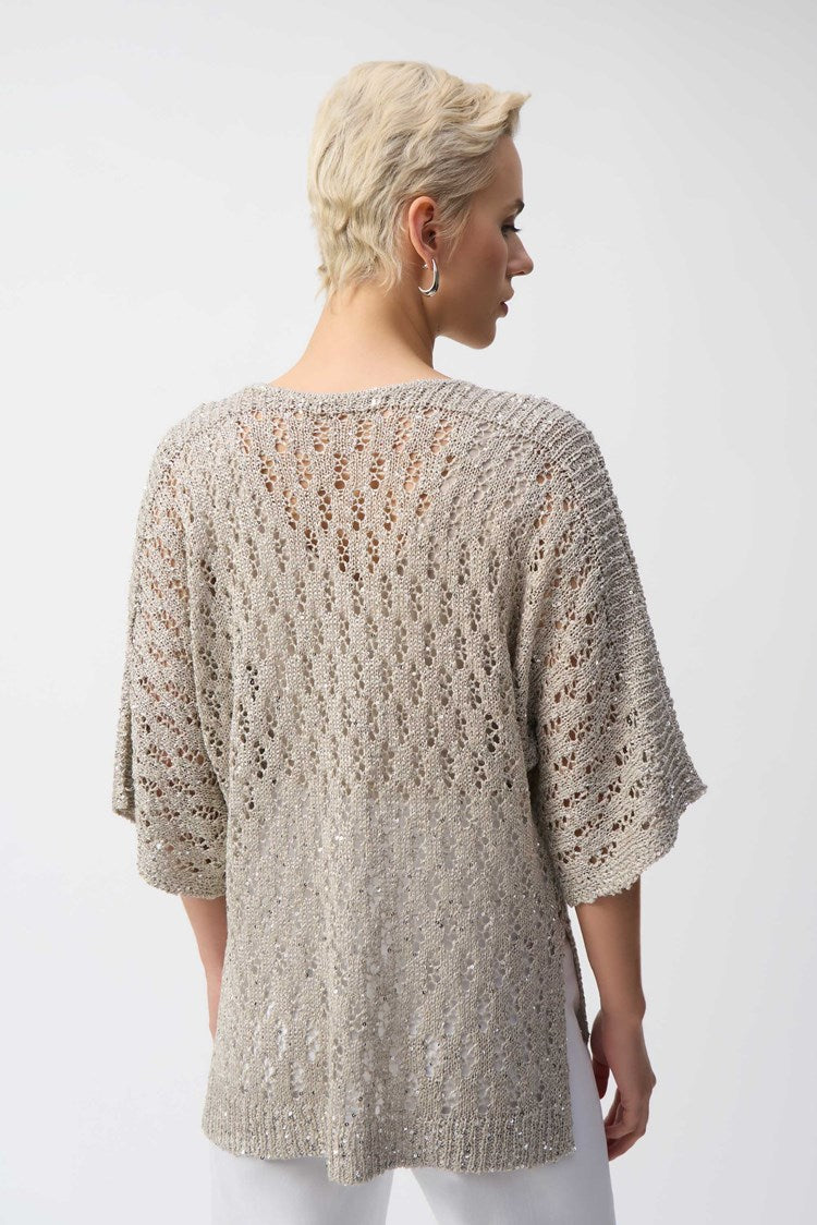 Pointelle Sweater Sequined Pullover 251928-CLEARANCE
