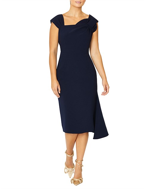 Navy Crepe Dress DF17420