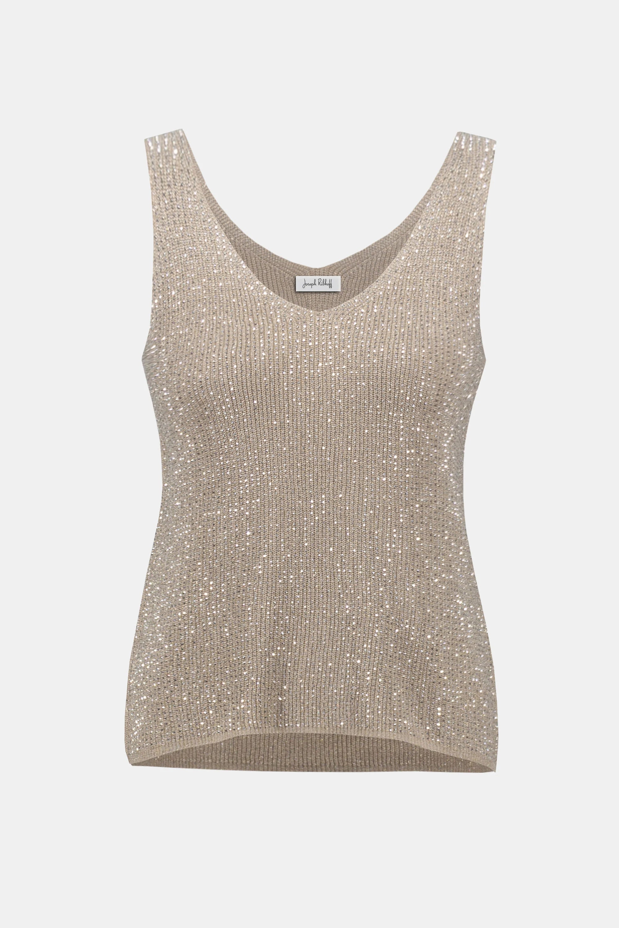 Metallic Knitted Camisole with Rhinestones 252915