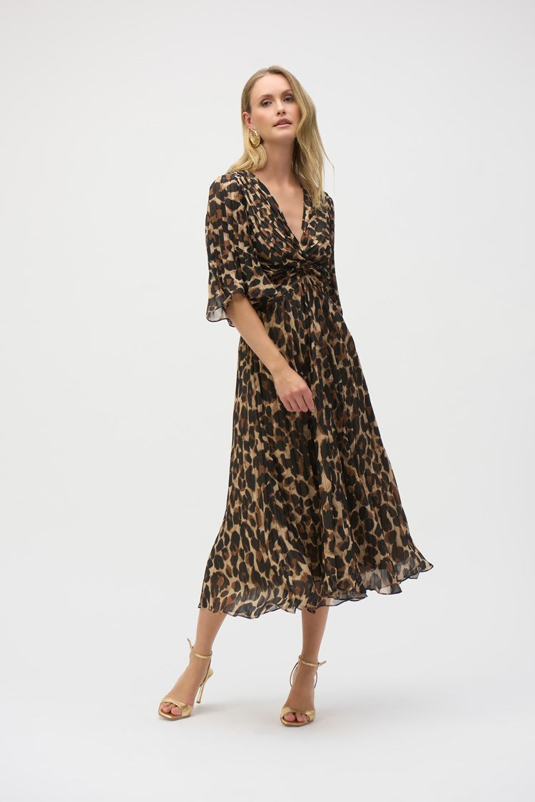 Chiffon Animal Print Fit and Flare Dress 252935