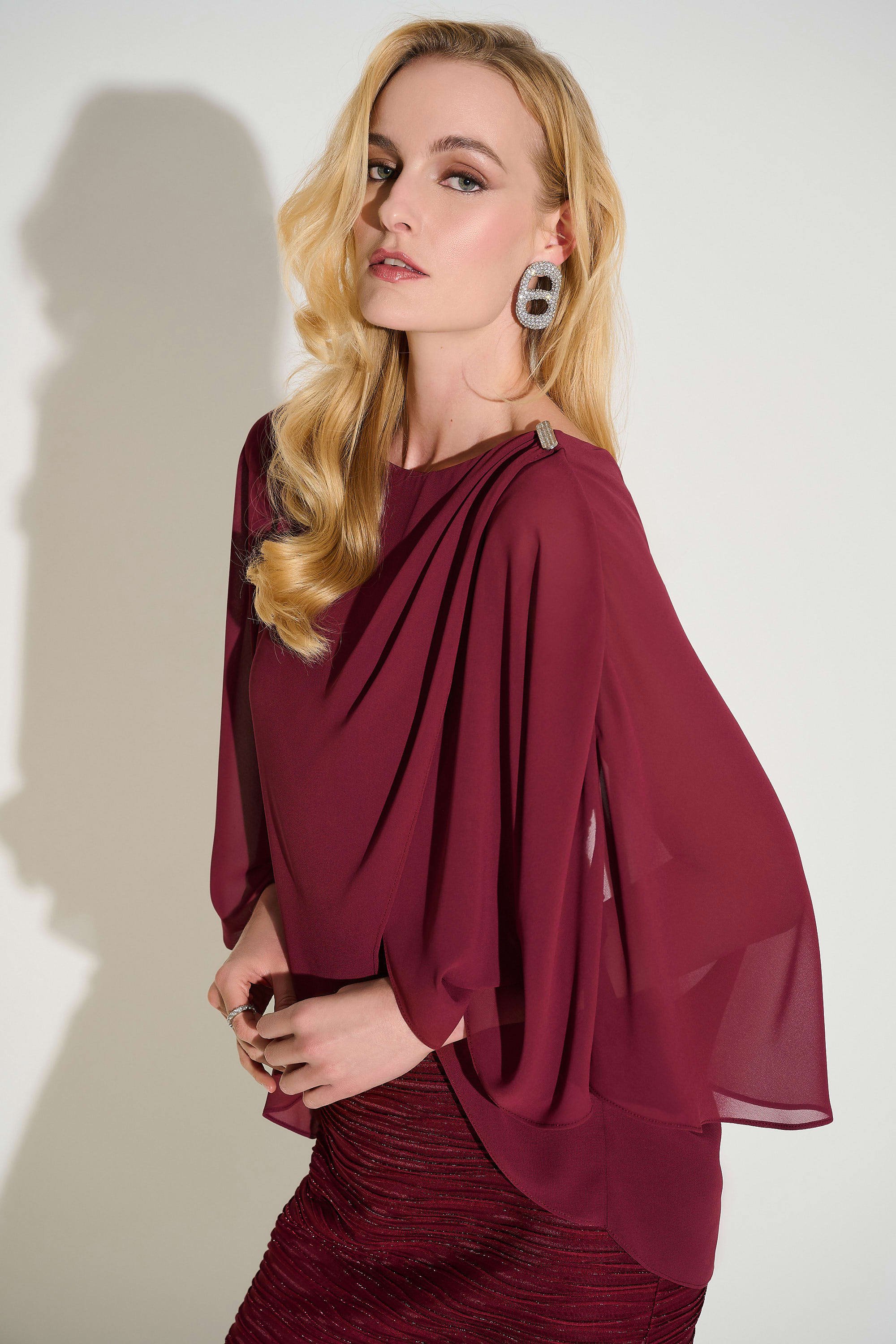 Novelty Sheath Gown with Chiffon Overlay 253739