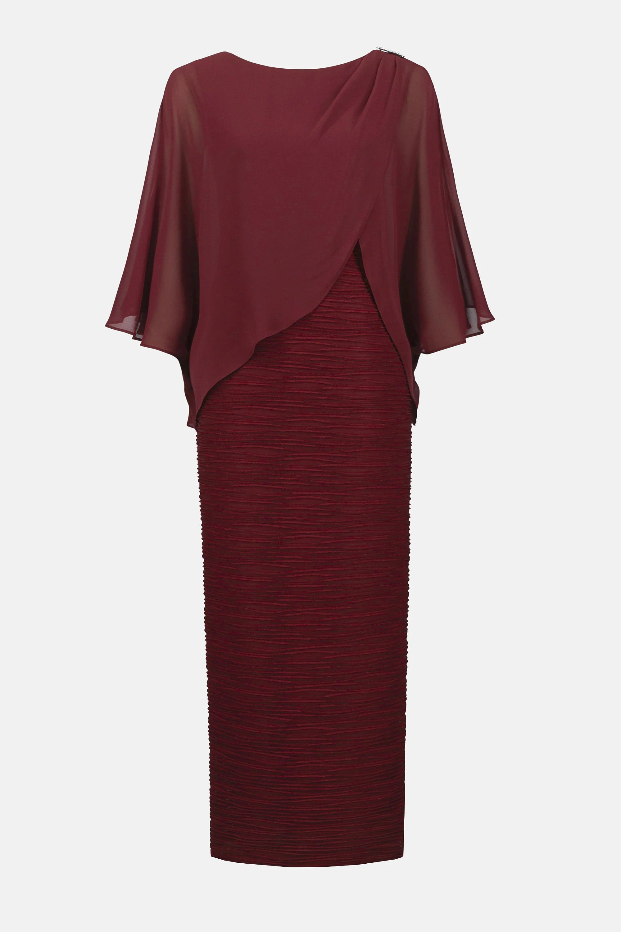 Novelty Sheath Gown with Chiffon Overlay 253739
