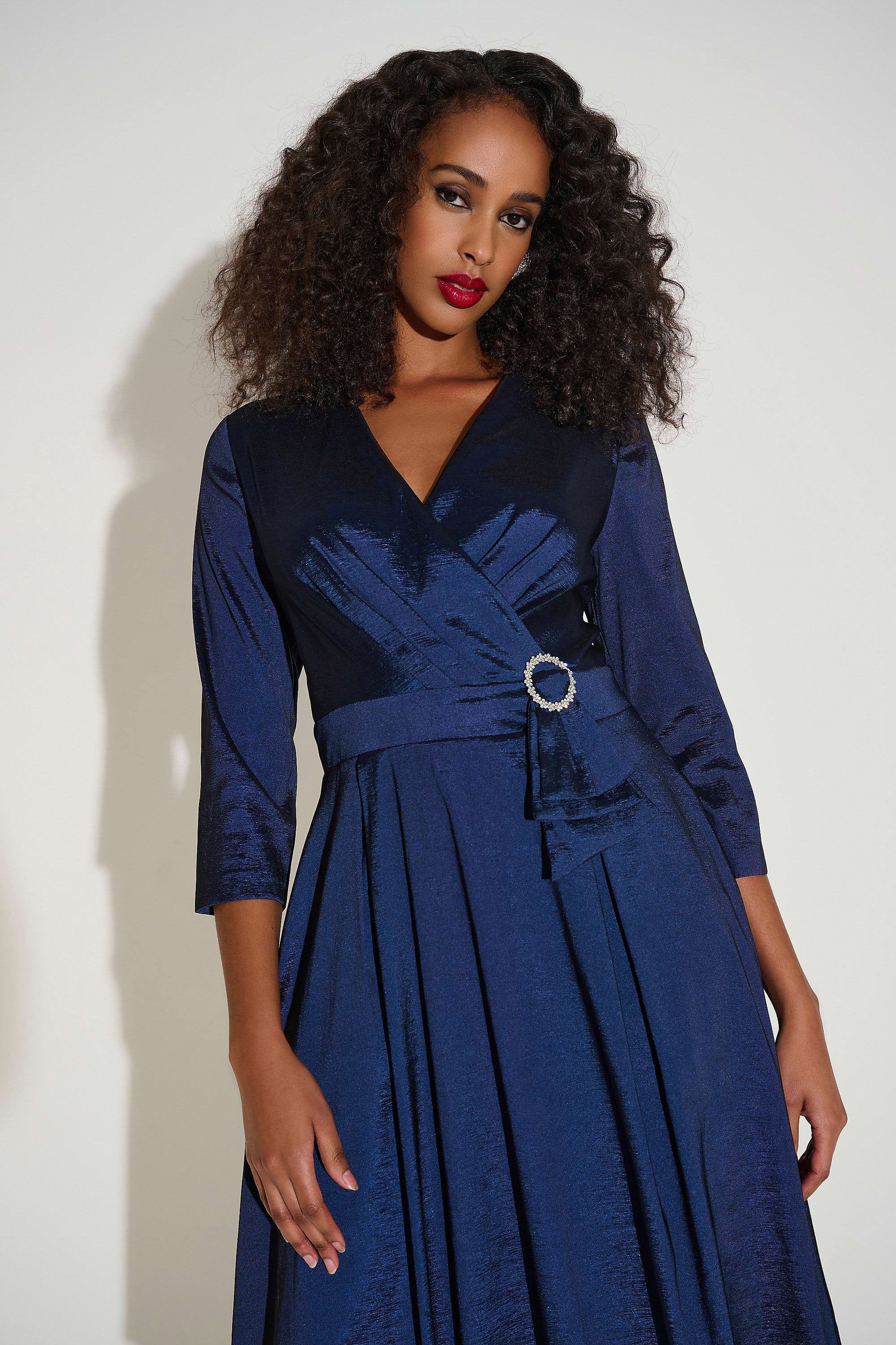 Stretch Taffeta Fit & Flare Dress 253777