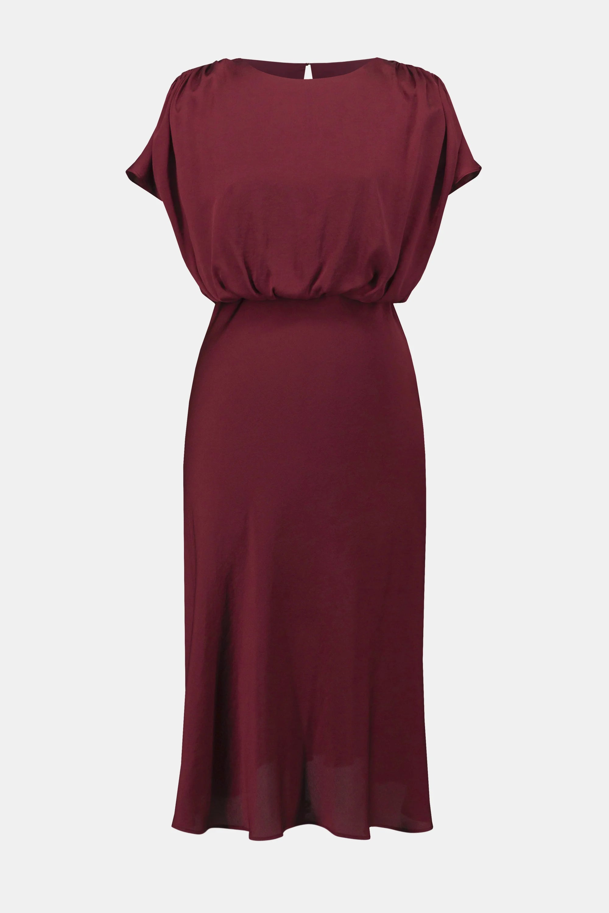 Recycled Satin Blouson A-Line Dress 254049