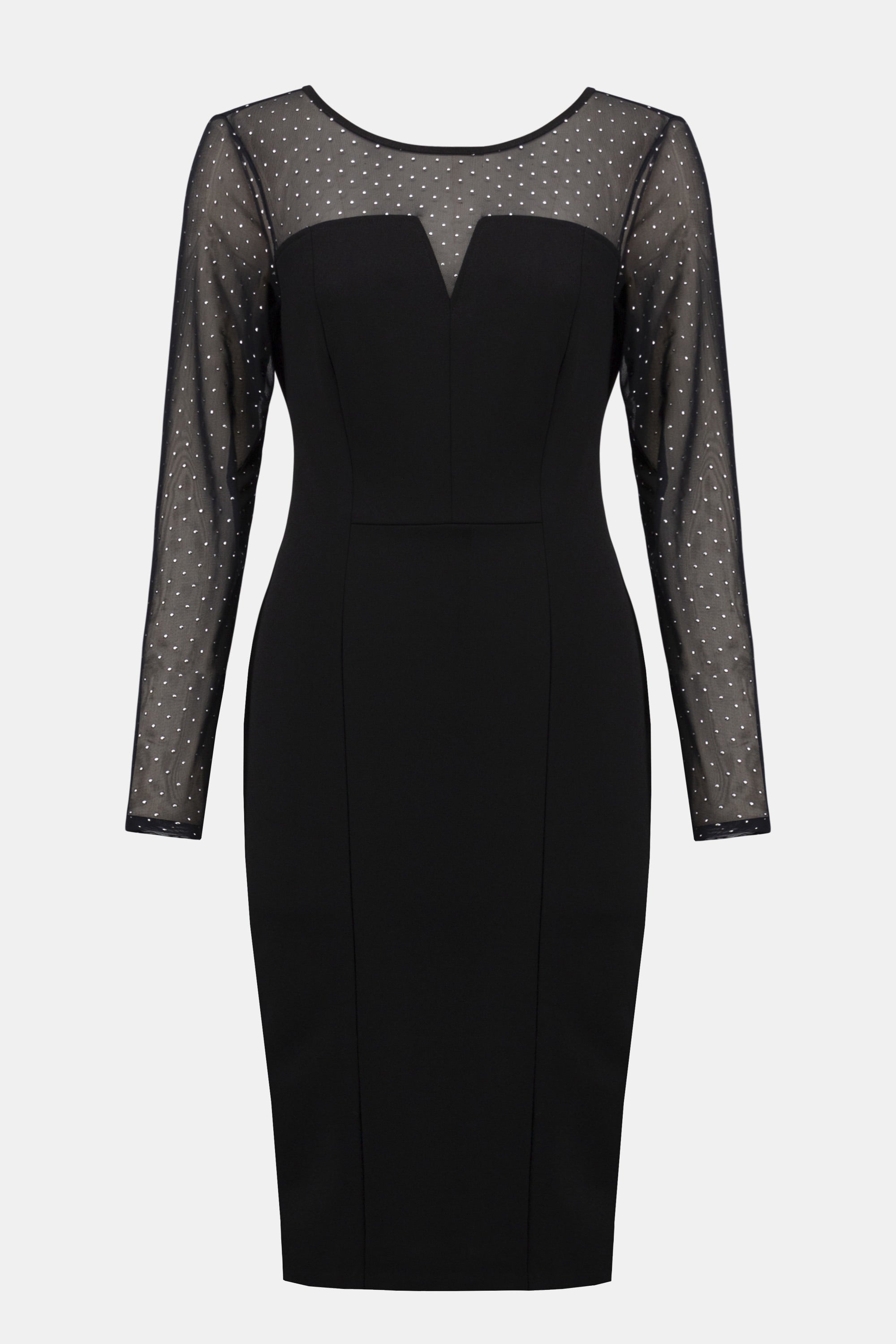 Scuba Crepe and Studded Mesh Sheath Dress 254085