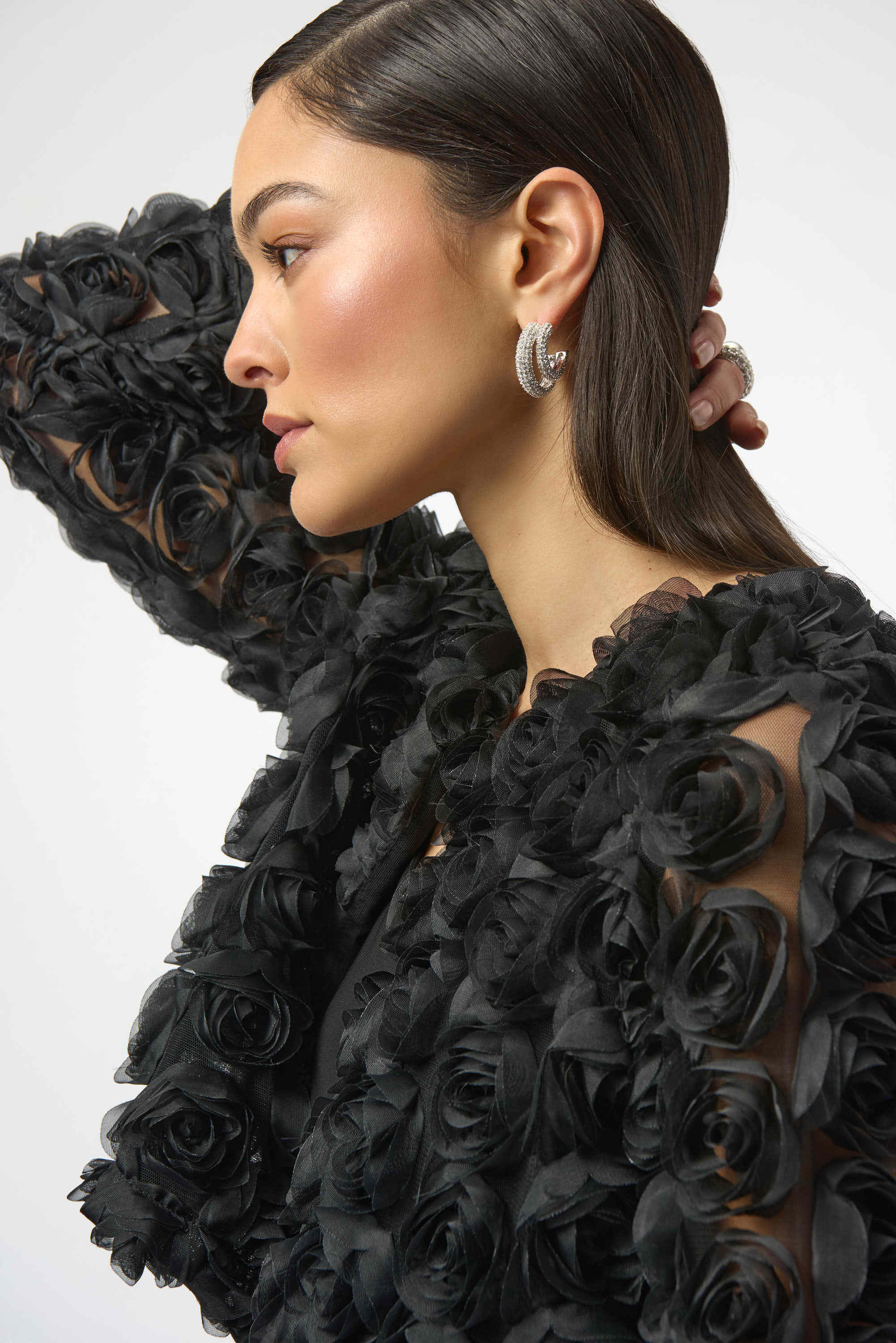 Rosette Embroidered Straight Cover Up 254180