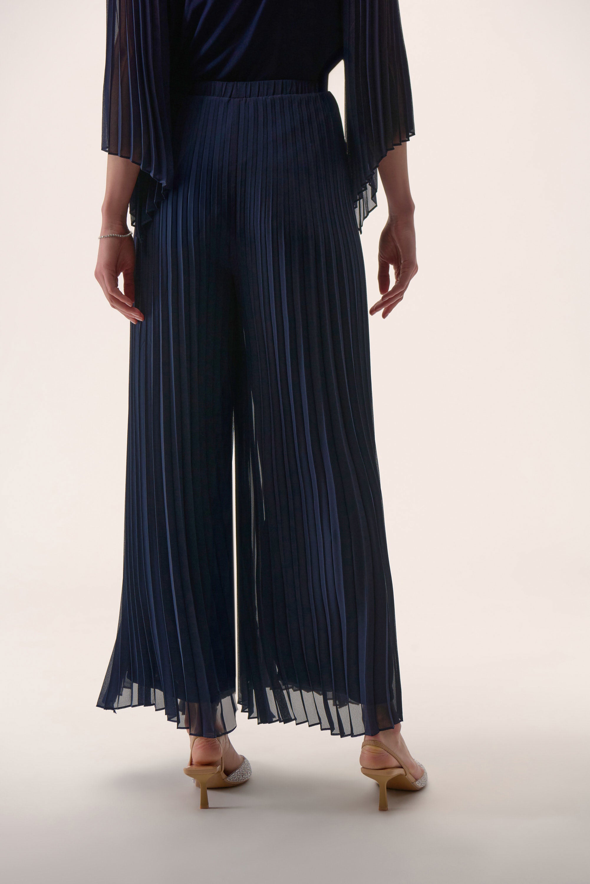 Pleated Chiffon Wide Leg Pants 254724
