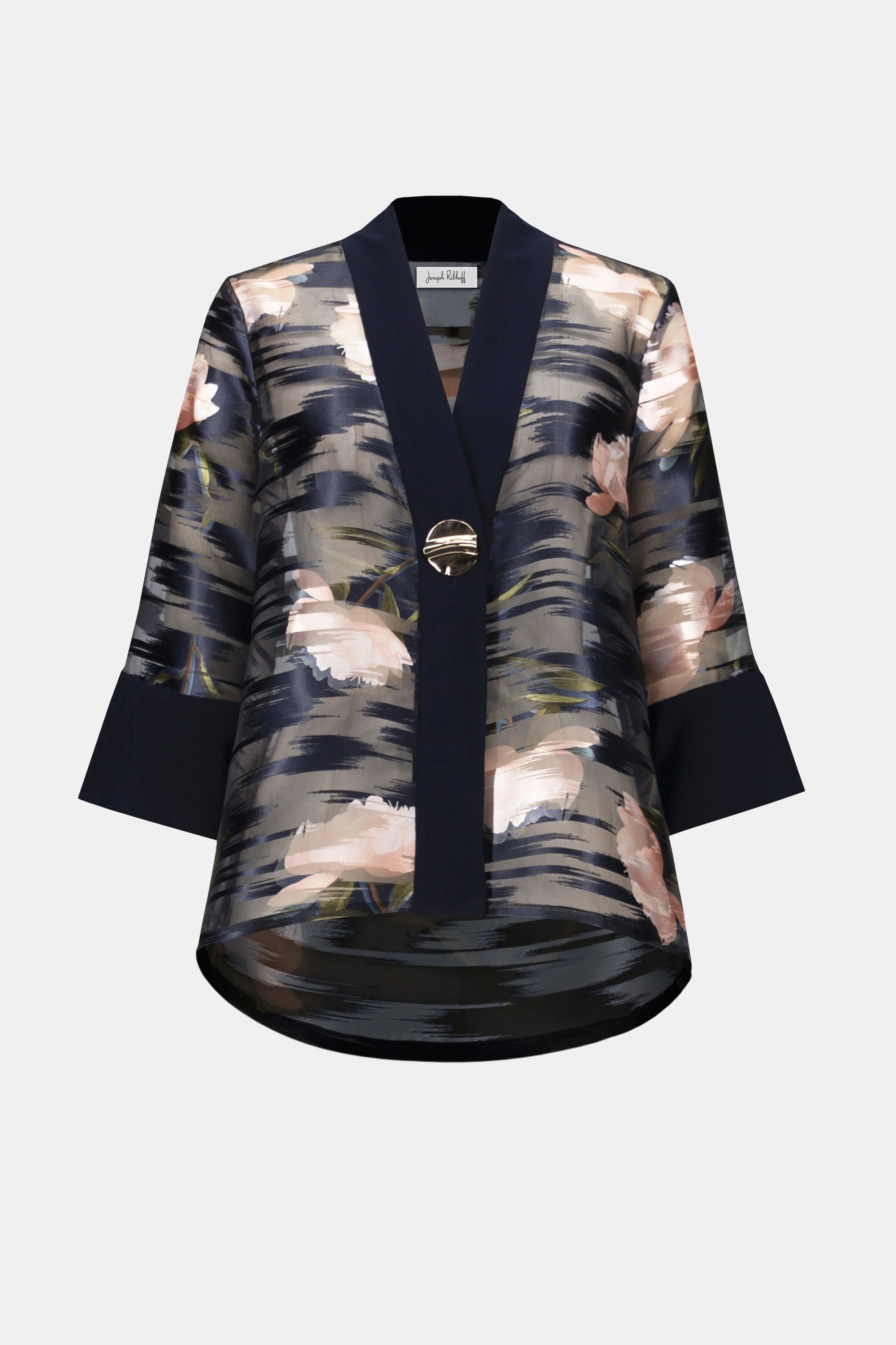 | Jacquard Organza Floral Print Swing Jacket 254729