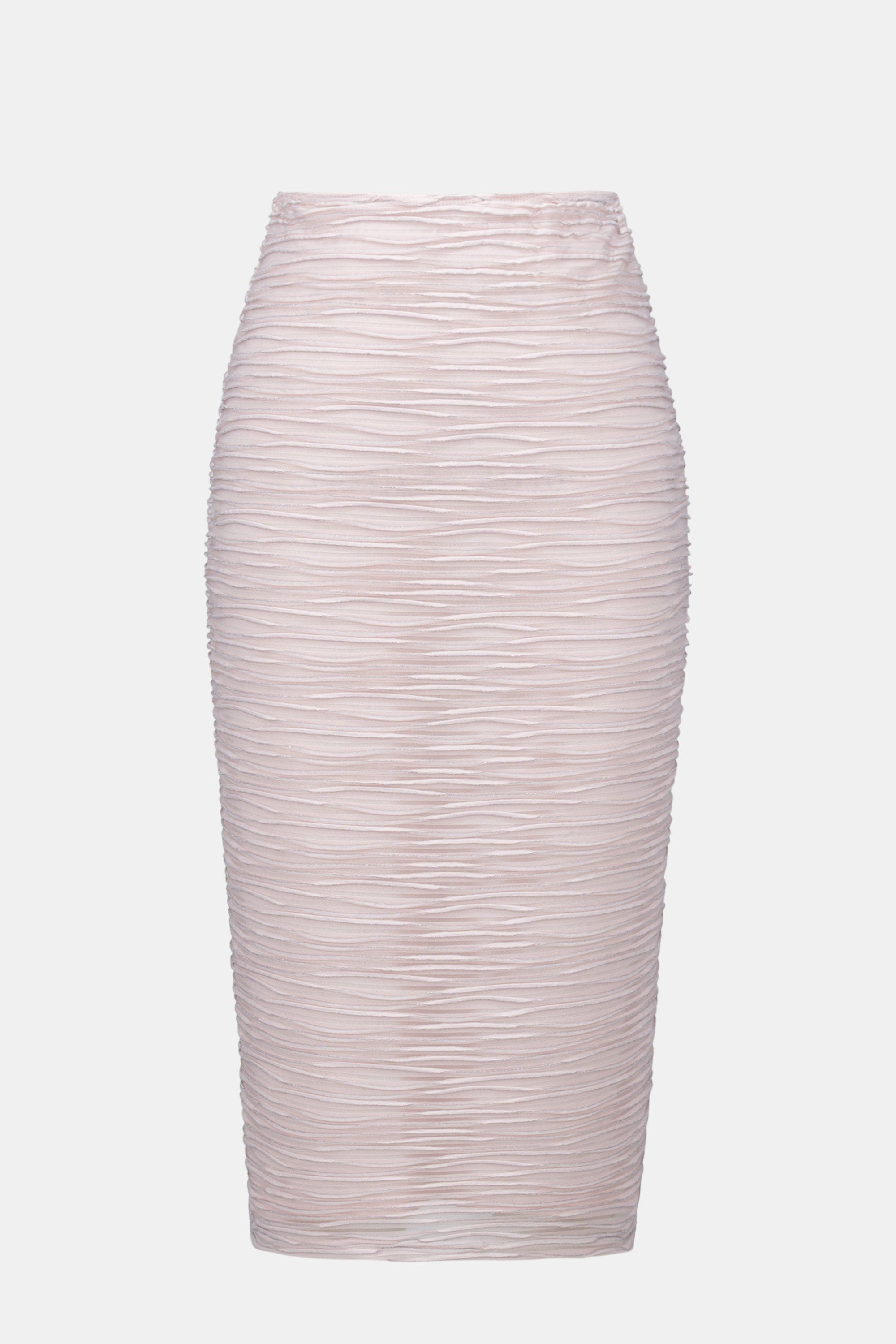 Lurex Cascade Knit Pull-On Pencil Skirt 254733S26