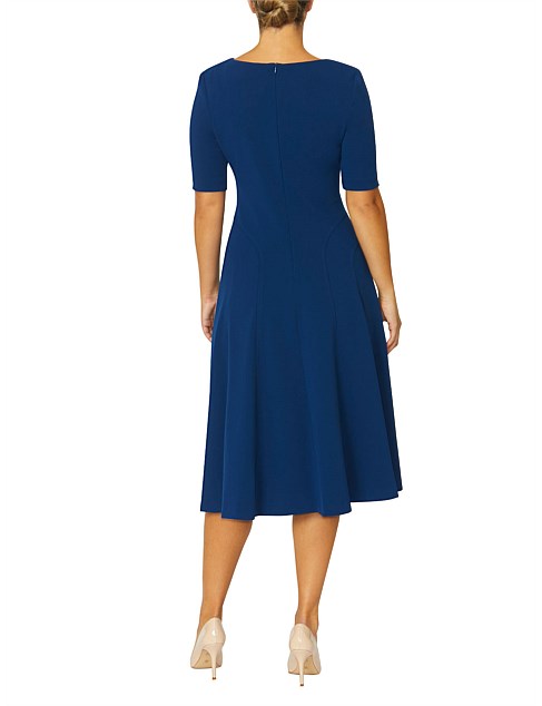 Crepe Ocean Blue Dress MG17446