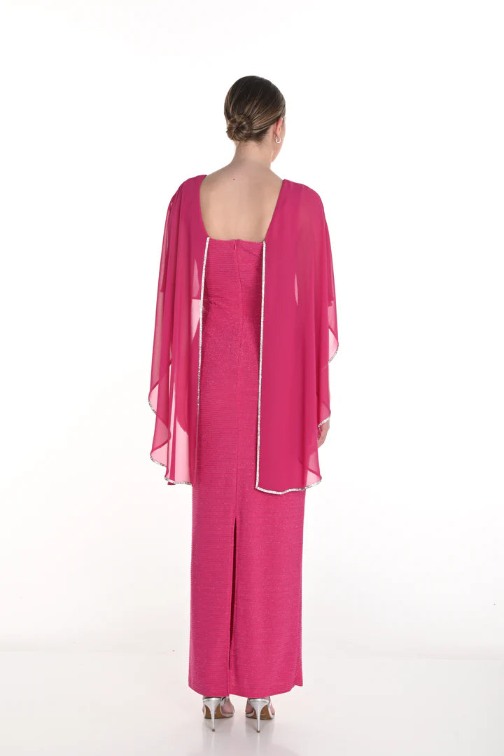 Elegant Shimmer Gown in Fuchsia 258274