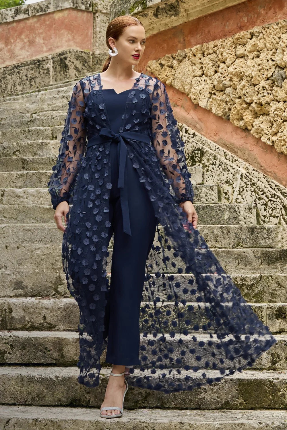 Two Piece Set Long Jacket with Jumpsuit 258746
