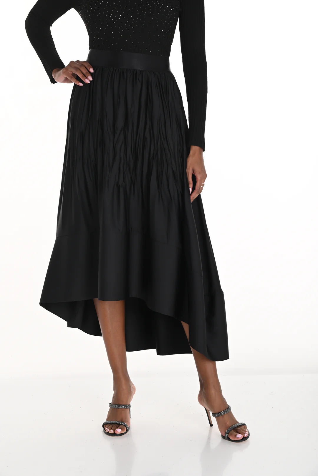 High-Low Crinkle Skirt 259183