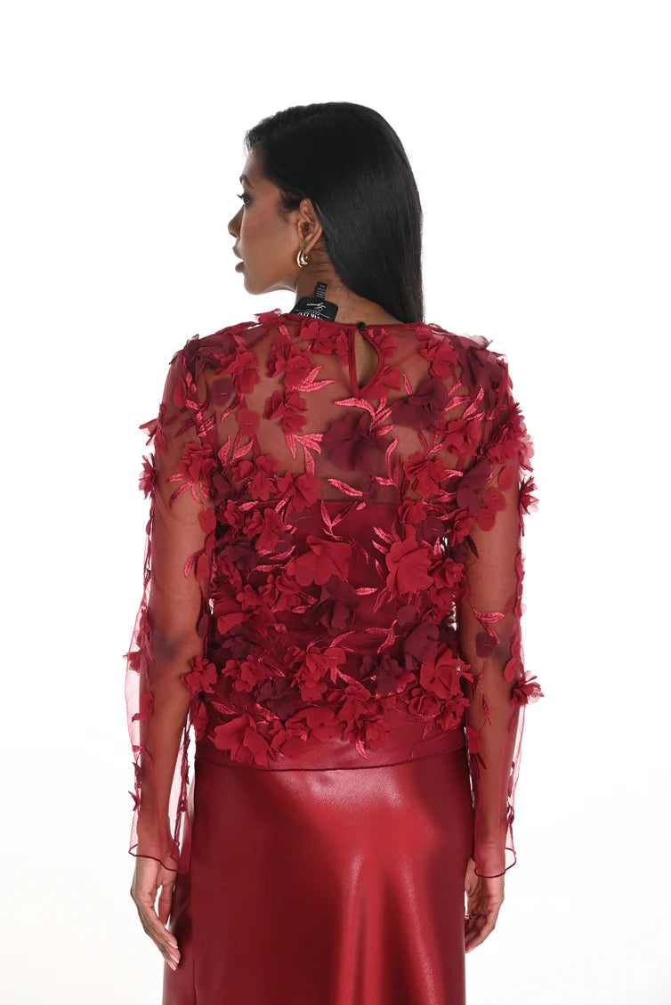 Embroidered Floral Long Sleeve Top 259270