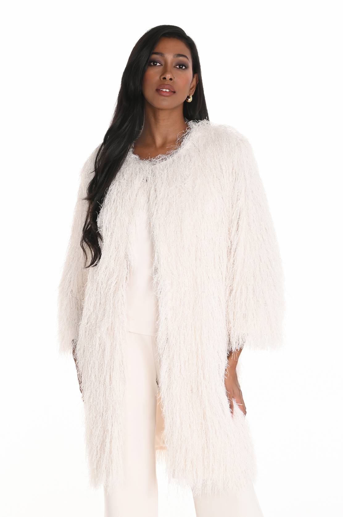 Vanilla Textured Long Jacket 259733