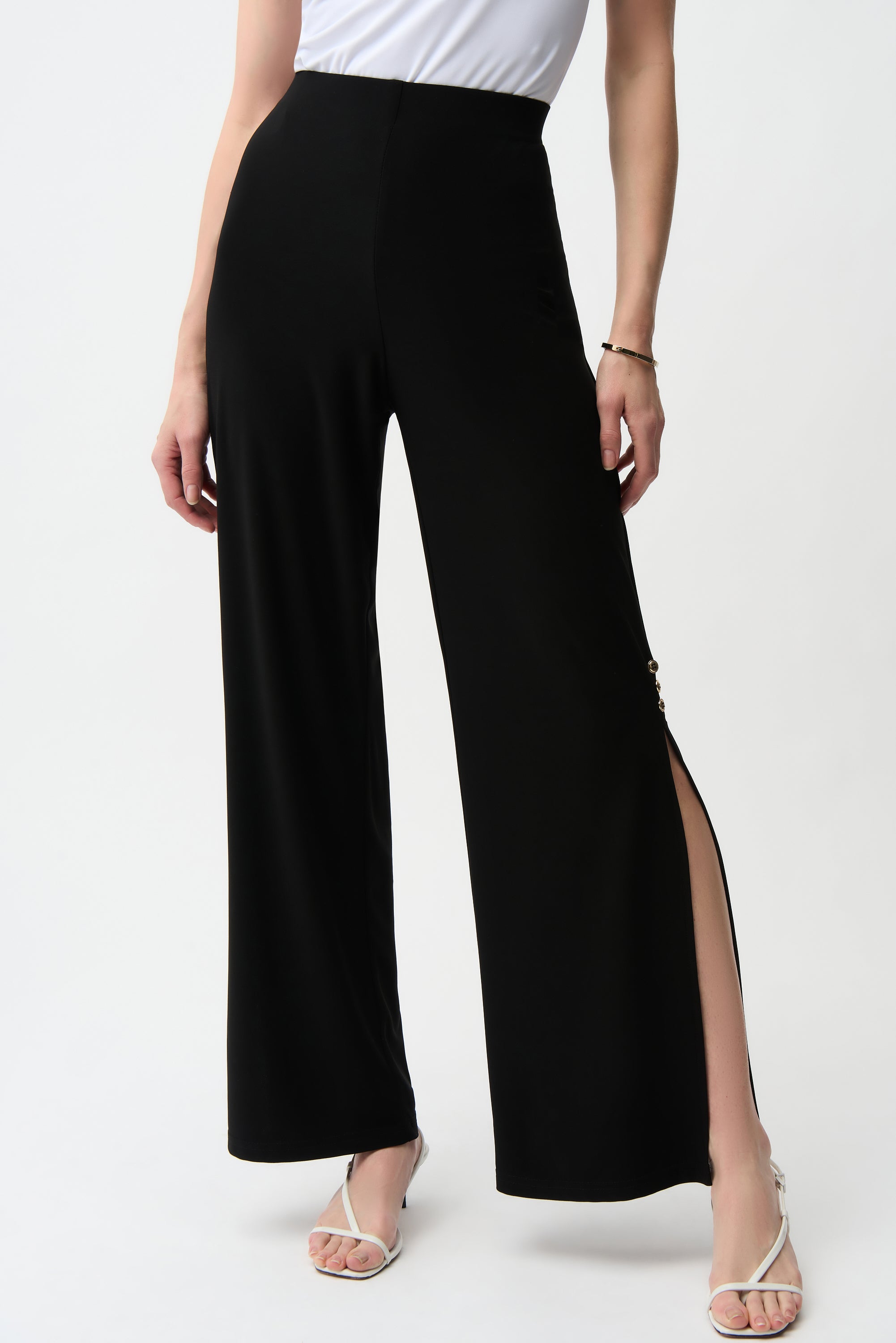 Silky Knit Wide Leg Pull-On Pants 261018