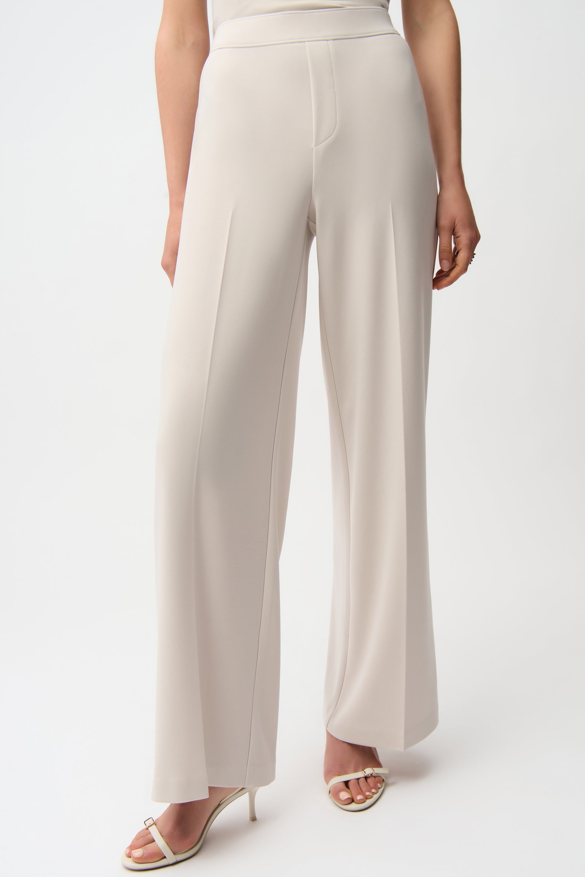 Silky Knit Wide Leg Pull-On Pants in Moonstone 261130