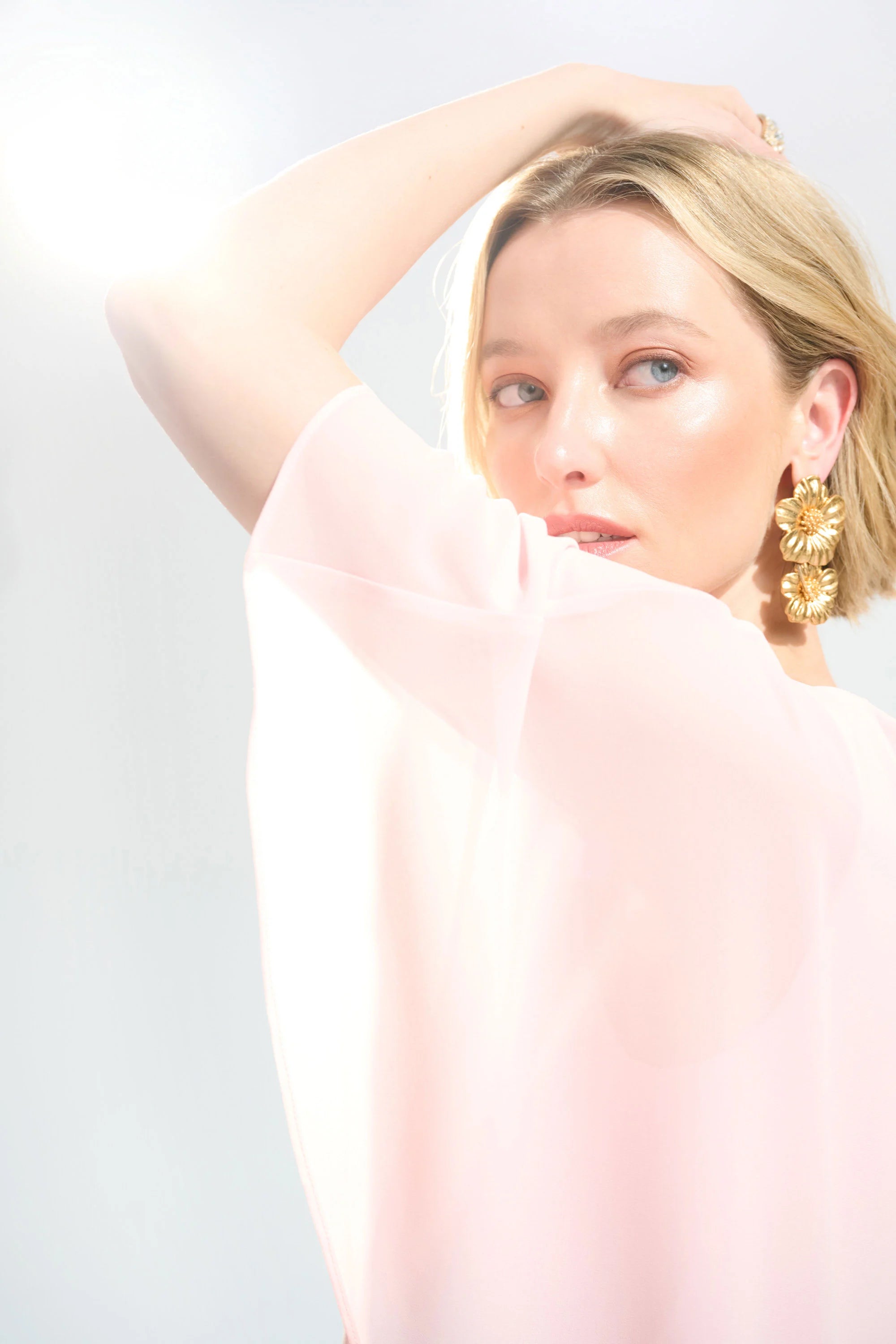 Woven Twill A-Line Dress With Chiffon Overlay 261708