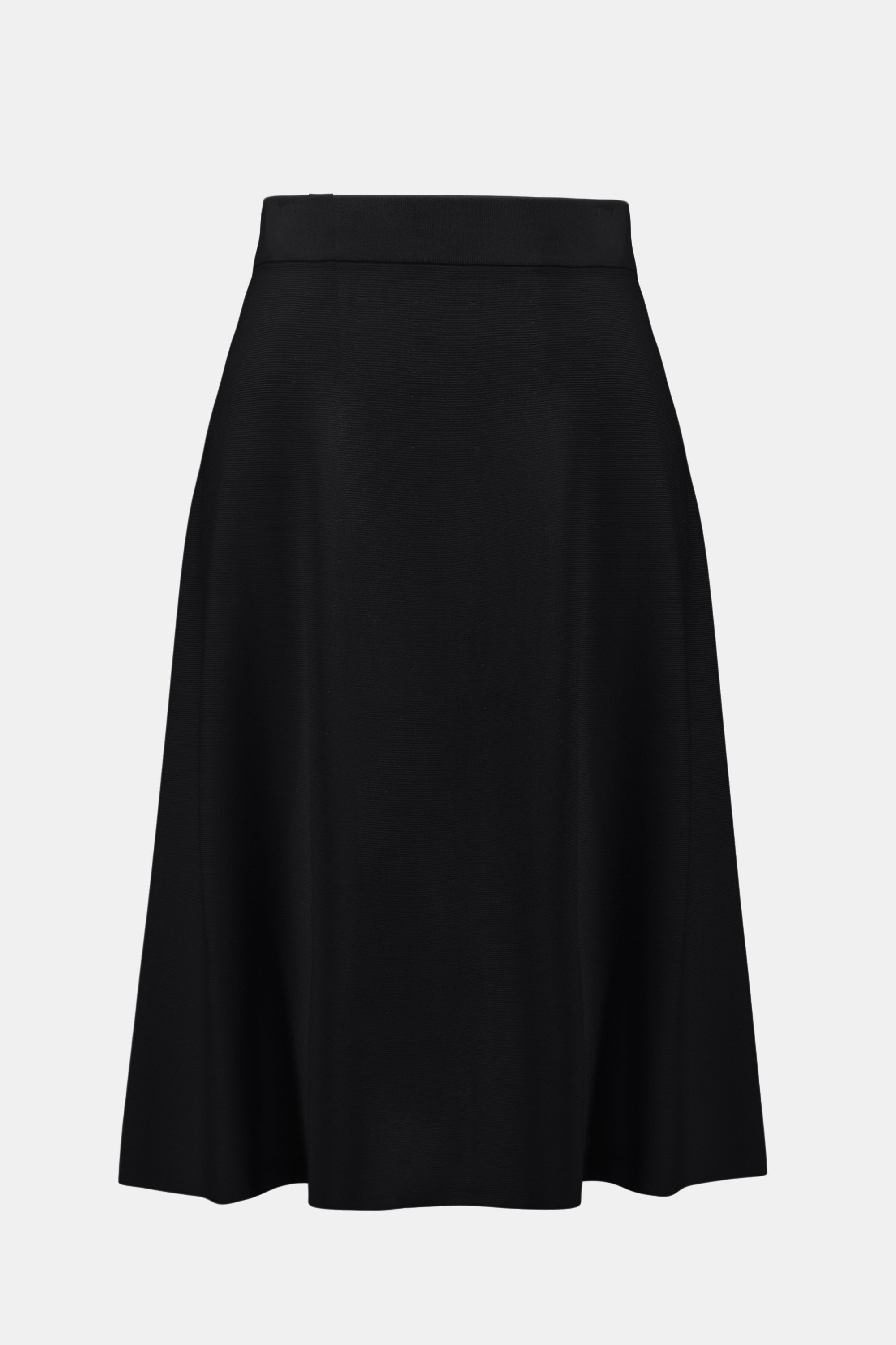 Viscose Sweaterknit A-Line Skirt in Black 261745