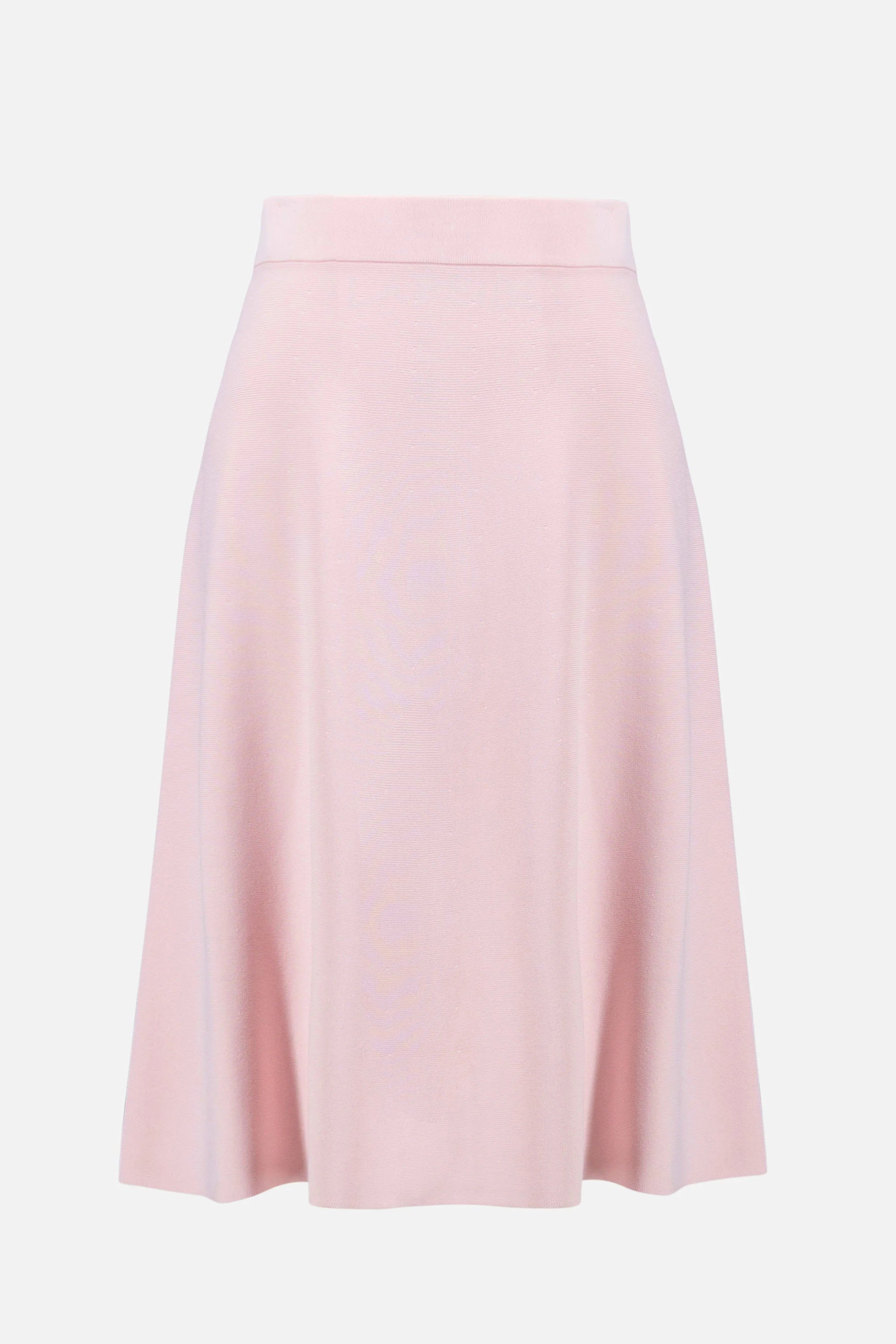 Viscose Sweaterknit A-Line Skirt in Petal Pink 261745