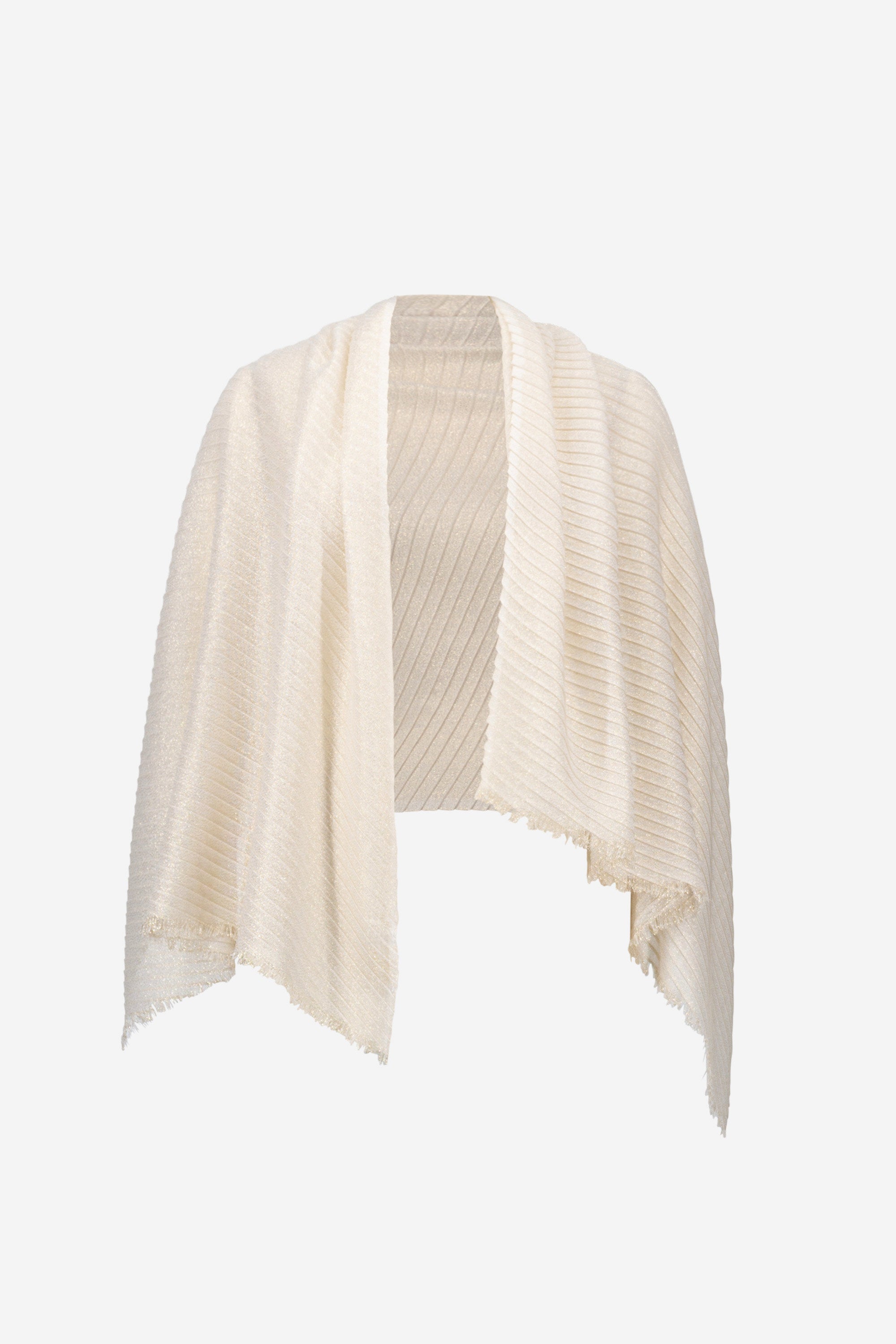 Woven Pleated Rectangular Scarf in Champagne 261781