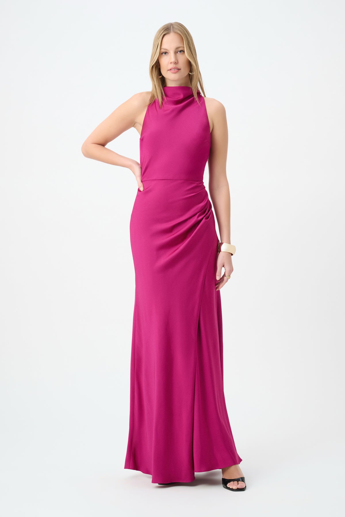 Satin Halter Neck Trumpet Gown 264717