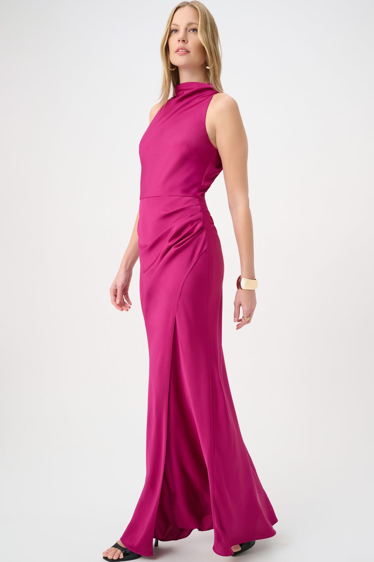 Satin Halter Neck Trumpet Gown 264717